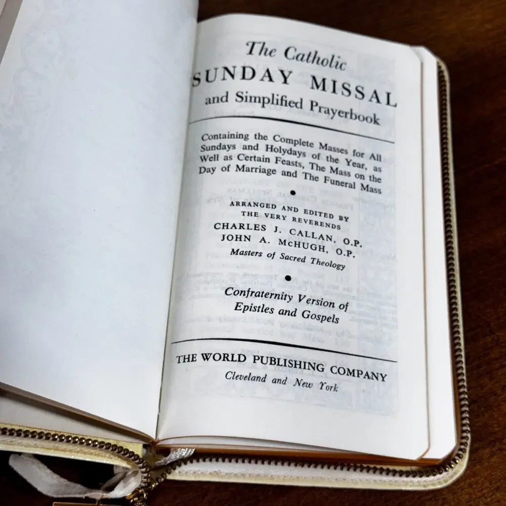 Vintage The Catholic Sunday Missal and Simplified Prayerbook 1956 Zipper Case